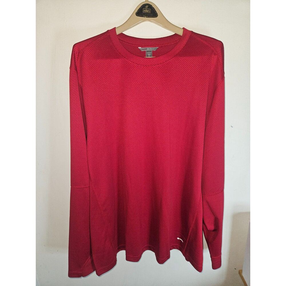Outer Boundary Mens 3XL Shirt Long Sleeve Red Athletic Mesh Performance Crew